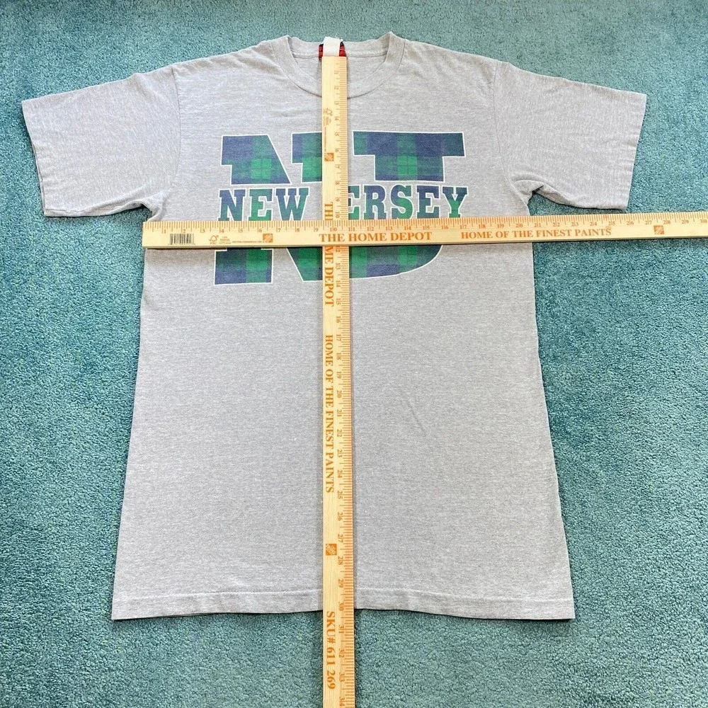 VINTAGE New Jersey Shirt Adult Large NJ State Plaid Gray Blue Green Mens 90s - Picture 10 of 12
